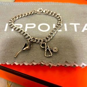 JA Sterling silver charm bracelet
